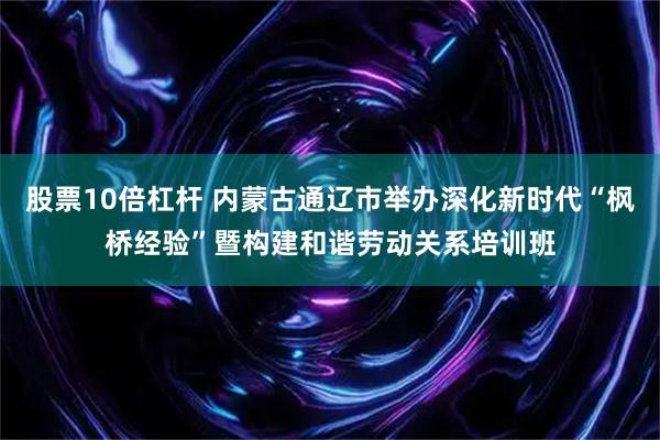 股票10倍杠杆 内蒙古通辽市举办深化新时代“枫桥经验”暨构建和谐劳动关系培训班